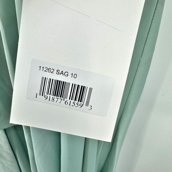 Mac Duggal Women's Sage High Low One Shoulder Prom Gown Size 10 NWT - Picture 10 of 13